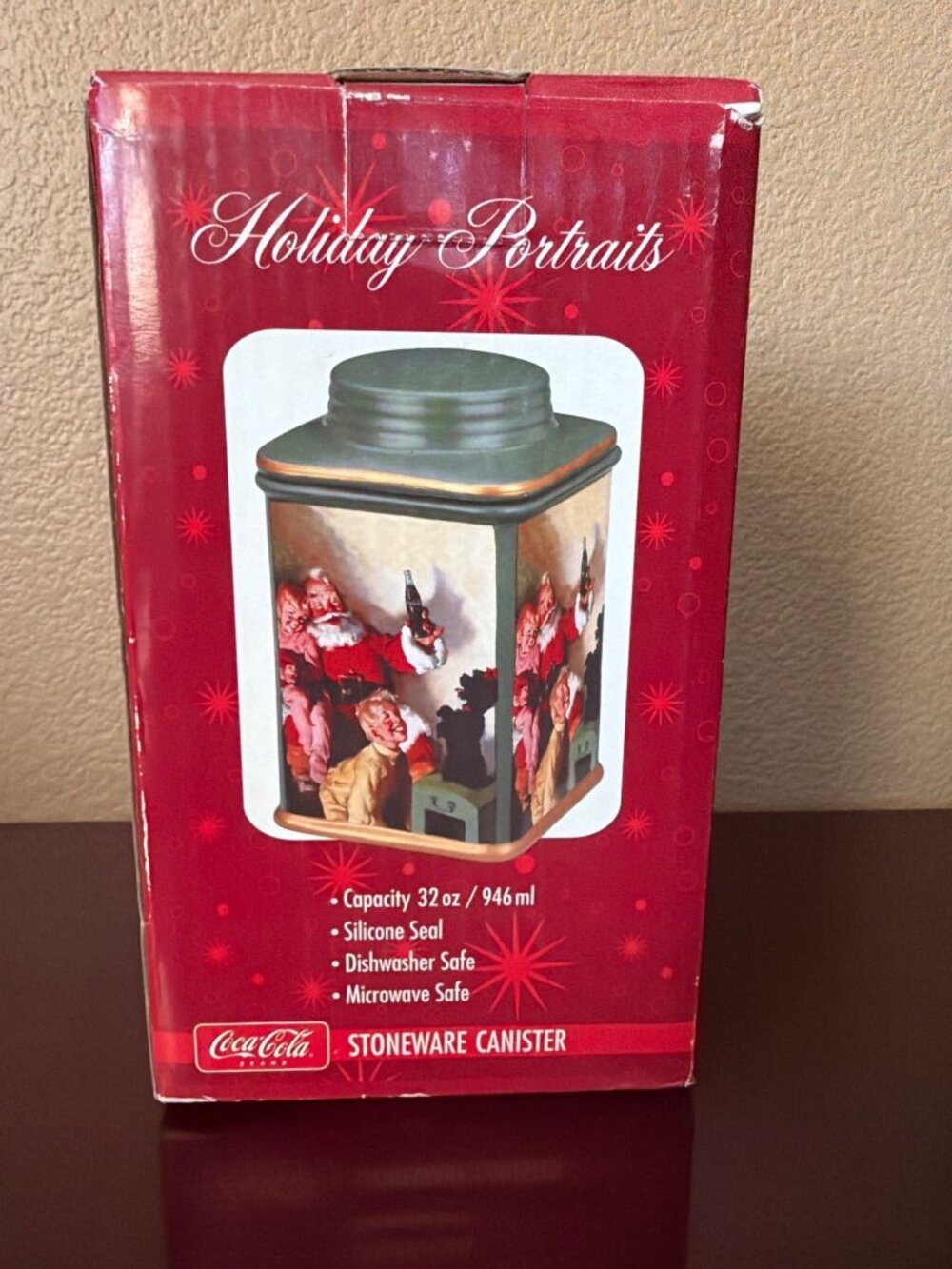 Coca Cola Santa Canister Sakura 2002 Holiday Portraits Stoneware 32 Oz NEW